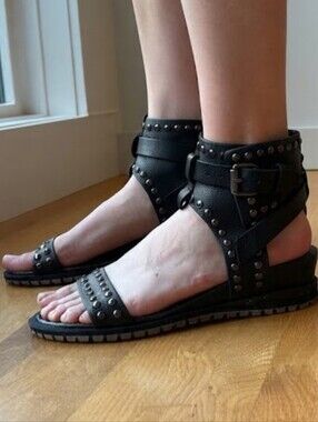A.S.98 Punch Sandal Dark Gray,distressed gladiator ankle cuff Size 39 USA 8.5